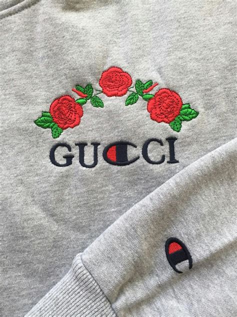 champion and gucci hoodie|gucci monogram hoodie.